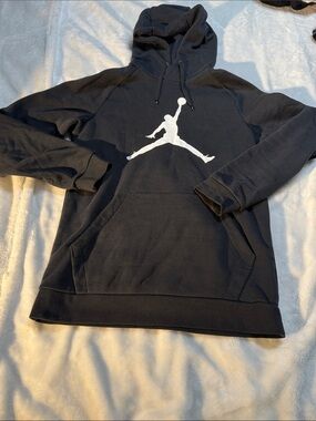 Jordan Black Hoodie with White Jumpman Graphic